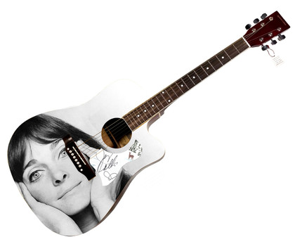 Judy Collins Signed " Melodies in Black and White" Custom Graphics Guitar