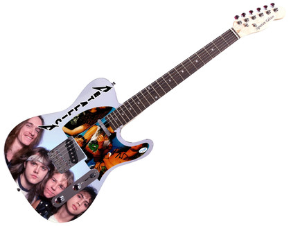 Metallica Signed Custom Graphics Legends Unleashed Guitar ACOA
