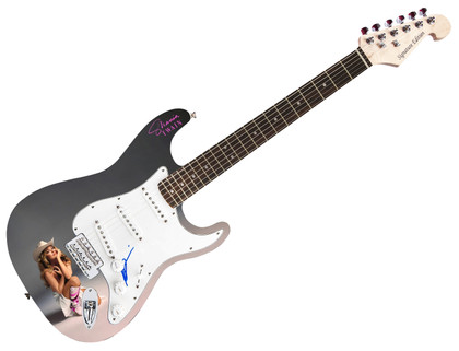 Shania Twain Signed Topless Nude 1/1 Custom Graphics Guitar