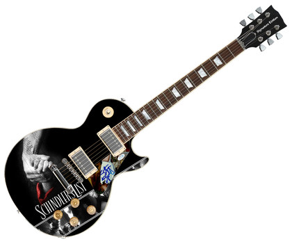 Steven Spielberg Signed "Schindler's List" Custom Graphics Guitar ACOA