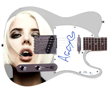Agyness Deyn Autographed Custom Graphics Guitar ACOA