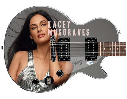 Kacey Musgraves Autographed Glamorous Custom Graphics Epiphone Guitar ACOA