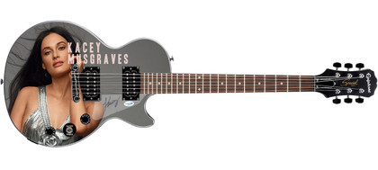 Kacey Musgraves Autographed Glamorous Custom Graphics Epiphone Guitar ACOA