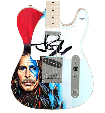 Aerosmith Steven Tyler Autographed "Warrior of Sound" 1/1 Fender Tele Graphics Guitar