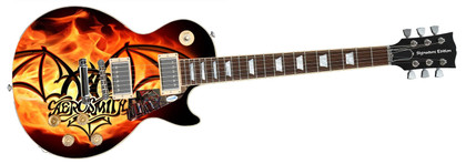 Aerosmith Tom Hamilton Autographed "Aero Inferno" Custom 1/1 Graphics Guitar