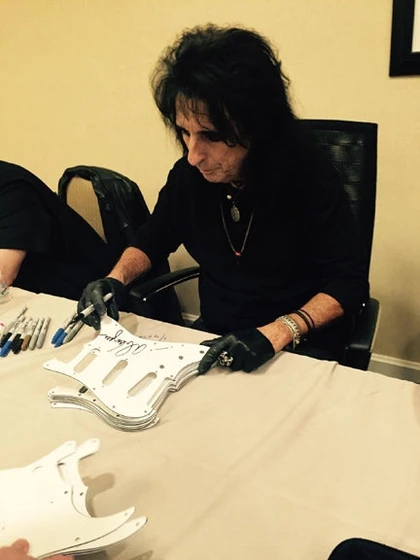 Alice Cooper Signed Custom Graphics Guitar