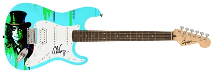 Alice Cooper Signed "The Mad Hatter" Custom Graphics Guitar