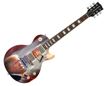 President Donald Trump Signed Custom Fighting For America Graphics Guitar