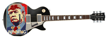 President Donald Trump Signed Winning Custom Graphics Guitar