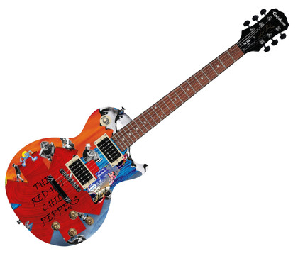 Red Hot Chili Peppers Autographed  "Sonic Canvas" 1/1 Les Paul 100 Graphics Guitar