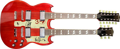 Rush Autographed 18-String Double Neck SG Signature Edition Guitar Version 1