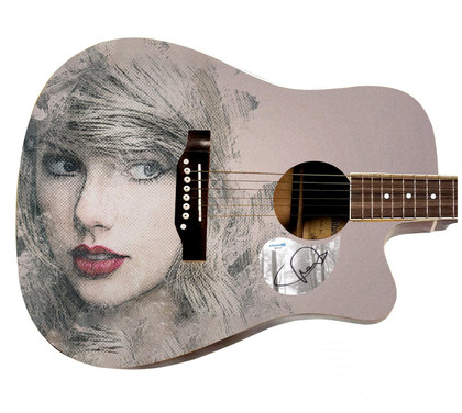 Taylor Swift Autographed w Heart! Custom 1/1 "Artistic Elegance" Graphics Guitar