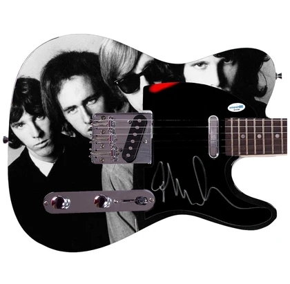 The Doors John Densmore Autographed "Strange Days Serenade" 1/1 Graphics Guitar