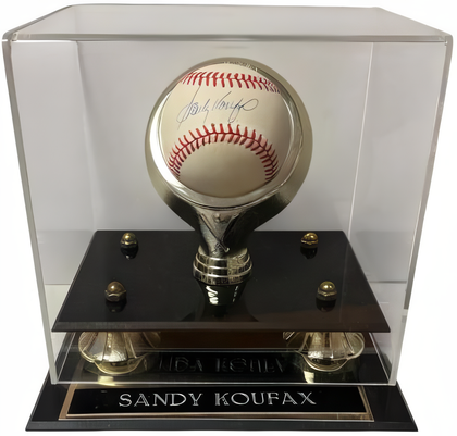 Sandy Koufax Signed Rawlings Ofc Ronal National League Baseball W/ Ring Display Case  Beckett Review (Dodgers/Hof)