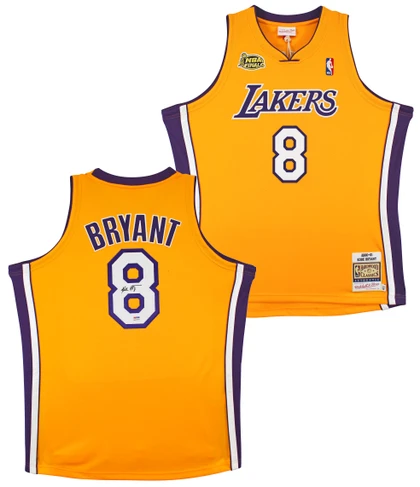 Lakers Kobe Bryant Signed Yellow M&N 2000-01 HWC Authentic Jersey PSA #B11756