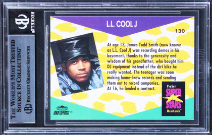LL Cool J Signed 1991 Pro Set Superstars Musicards #130 Card BAS Slabbed