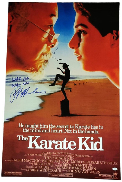 Ralph Macchio Autographed The Karate Kid 24x36 Poster Wax On Wax Off Exact Proof Version 1