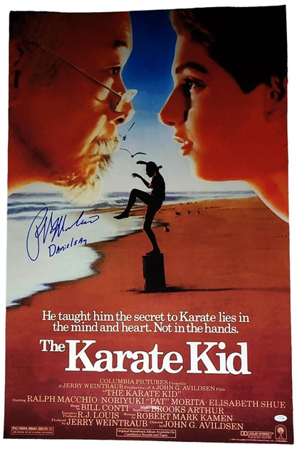 Ralph Macchio Autographed The Karate Kid 24x36 Poster Wax On Wax Off Exact Proof Version 5
