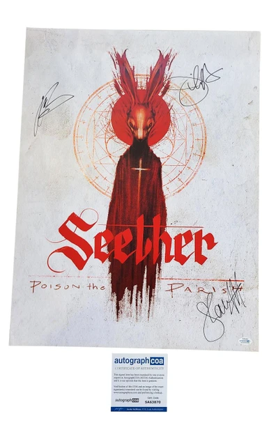 Seether Signed Autographed 18x24 Poison The Parish Poster ACOA
