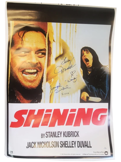 Shelley Duvall Joe Turkel Danny Lloyd Autographed The Shining Cast Signed 24x36 Poster ACOA