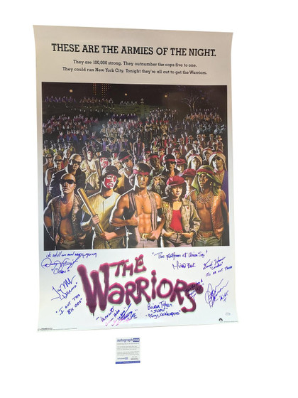 The Warriors Movie Cast Signed Movie Poster w Quotes Exact Proof ACOA Version 1