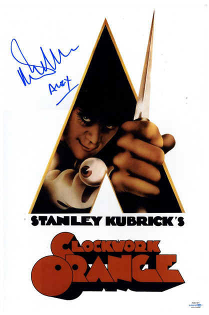 Clockwork Orange Malcolm McDowell Autograph Autographed 12x18 Poster Photo Version 3