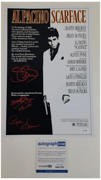 Scarface Cast Signed 12x18 Poster Photo ACOA