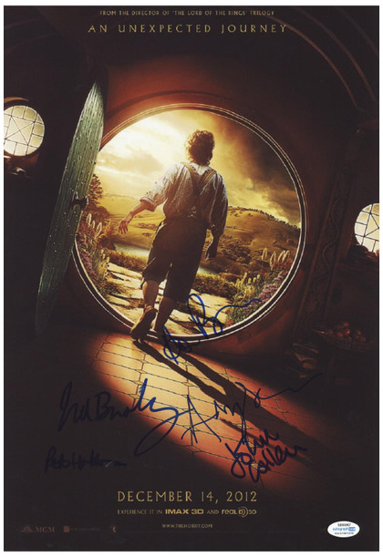 The Hobbit Lord Of the Rings Cast Signed 12x18 Photo Original Poster ACOA Version 4