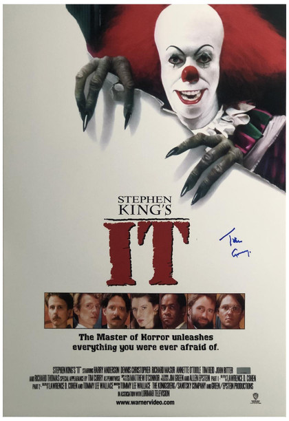 Tim Curry Signed 16x24 Stephen King's IT Poster