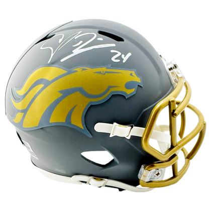 Champ Bailey Signed Denver Broncos Slate Alternate Speed Mini Football Helmet (Beckett)