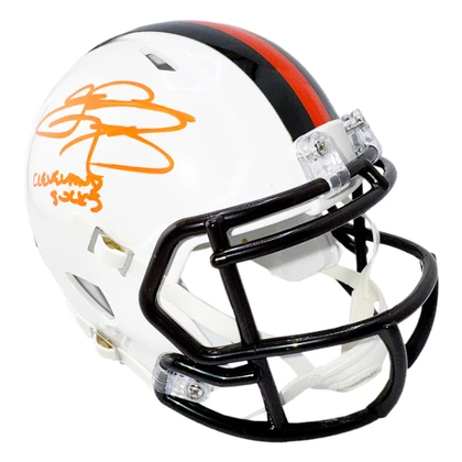 Johnny Manziel Signed Cleveland Sucks Inscription Cleveland Browns Alt 2023 Speed Mini Football Helmet (Beckett)