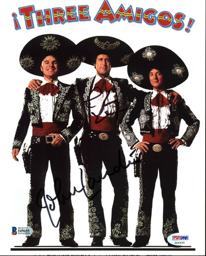 Chevy Chase & John Landis Three Amigos Signed 8X10 Photo BAS Witnessed #I49655