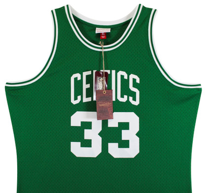Celtics (3) Bird, Parish & McHale Signed Green M&N Swingman Jersey BAS Witnessed