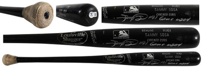 Cubs Sammy Sosa Signed Game Used Louisville Slugger Player Model Bat BAS LOA