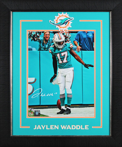 Dolphins Jaylen Waddle Authentic Signed 11x14 Vertical Framed Photo Fanatics
