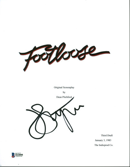 John Lithgow Footloose Authentic Signed Movie Script Cover BAS #H44808