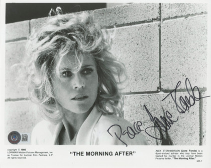 Jane Fonda The Morning After "Peace" Authentic Signed 8x10 Photo BAS #BL44509