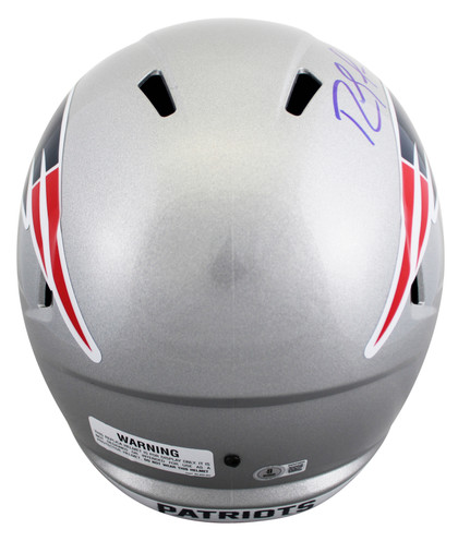 Patriots Randy Moss Signed Full Size Speed Rep Helmet W/ Case BAS Witnessed