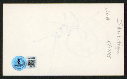 John Lithgow Dexter Authentic Signed 3x5 Index Card Autographed BAS #BW70089
