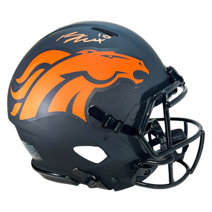 Bo Nix Signed Denver Broncos Authentic Eclipse Full-Size Football Helmet (Beckett)