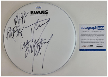 Slipknot Jay Weinberg Signed Evans Drumhead Happy Birthday ACOA