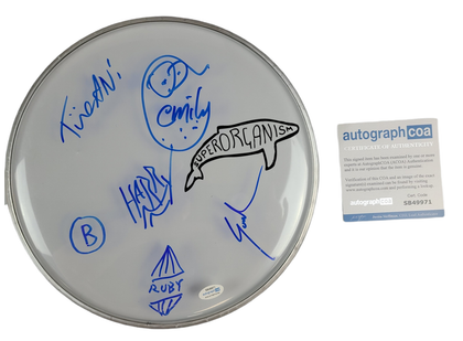 Superoganism Signed Autographed 12 Inch Clear Drumhead Drum Head
