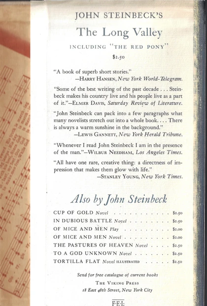 Grapes of Wrath First Edition Library Printing