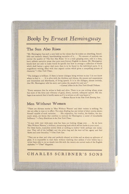 Ernest Hemingway's A Farewell to Arms Unsigned First Edition Library Printing