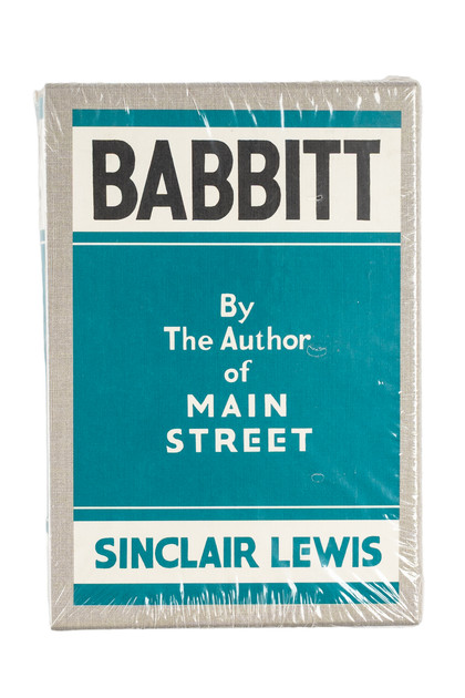 Sinclair Lewis's Babbitt Unsigned First Edition Library Printing