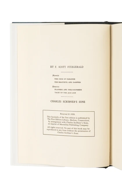 Tales of the Jazz Age First Edition Library Printing