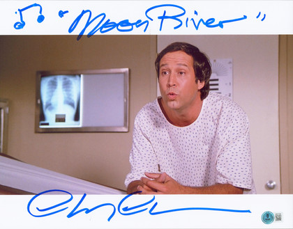 Chevy Chase Fletch "Moon River" Authentic Signed 11x14 Photo BAS Wit #1W377548