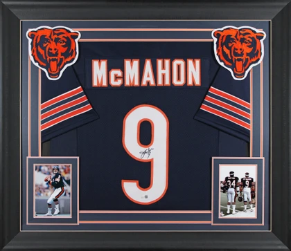Jim McMahon Authentic Signed Navy Pro Style Framed Jersey JSA Witness