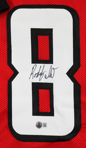 Roddy White Authentic Signed Red Pro Style Framed Jersey BAS Witnessed