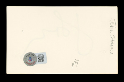 John Stamos Full House Authentic Signed 3x5 Index Card Autographed BAS #BL96614